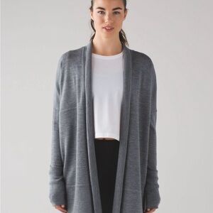 lululemon athletica Sit in Lotus Charcoal Cardigan Sz 6